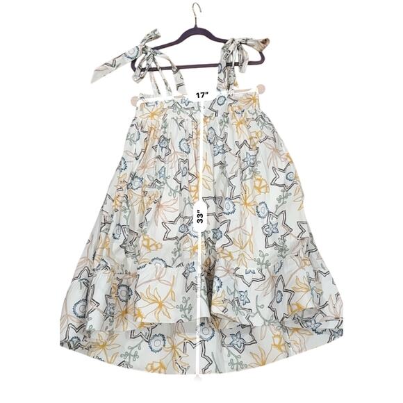 Silvia Tcherassi Calantha slip on Dress Size M Floral Cotton Shift Ruffle Hem - Picture 7 of 13